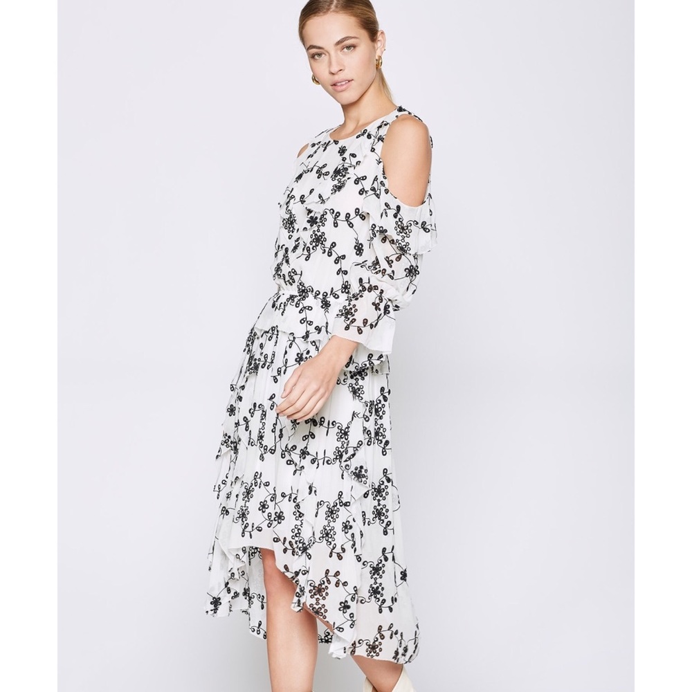 FINAL🚨DONATING SOON‼️ Joie Alpheus Silk Floral-Eyelet Ruffled Dress